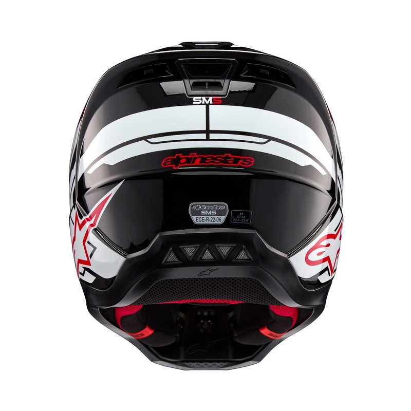 Alpinestars S-M5 Action 2 Black-White-Fluo Red Мотокрос каска