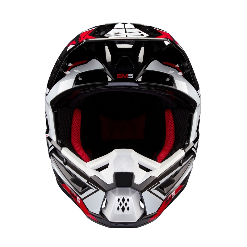 Alpinestars S-M5 Action 2 Black-White-Fluo Red Мотокрос каска