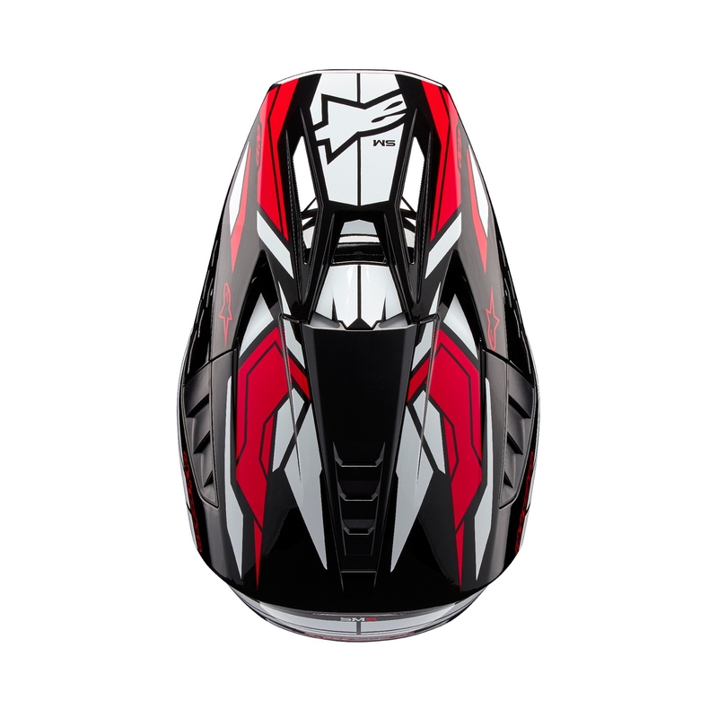Alpinestars S-M5 Action 2 Black-White-Fluo Red Мотокрос каска