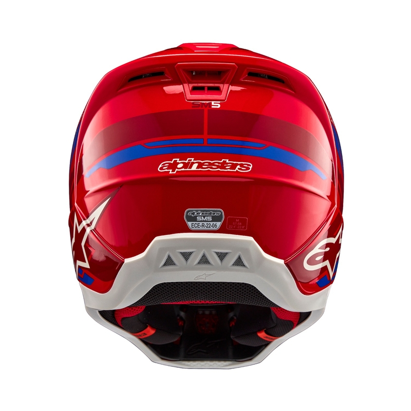 Alpinestars S-M5 Action 2 флуорово червено-синя мотокрос каска
