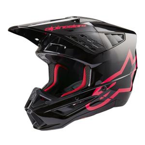 Мотокрос каска Alpinestars S-M5 Corp черна и розова