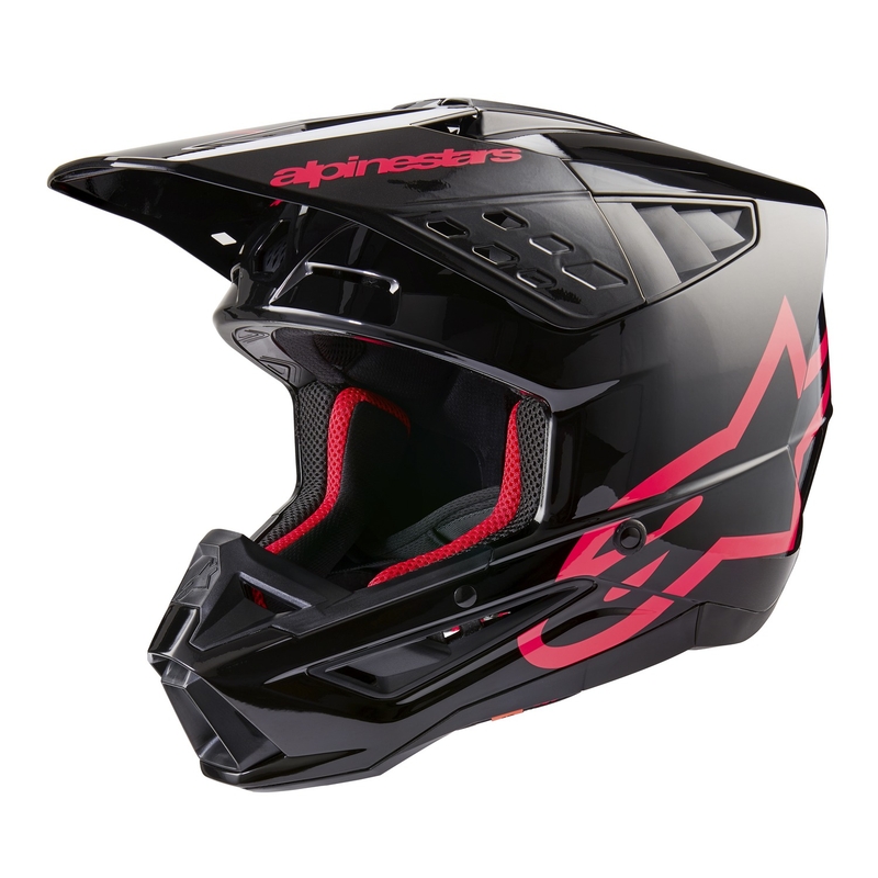 Мотокрос каска Alpinestars S-M5 Corp черна и розова