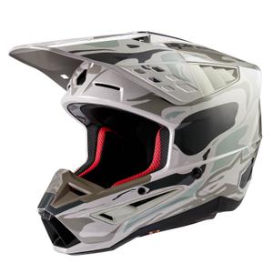 Alpinestars S-M5 Mineral сиво-зелена камуфлажна каска за мотокрос