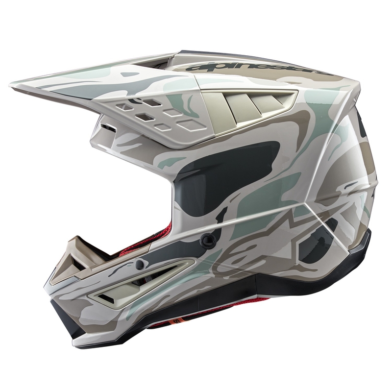Alpinestars S-M5 Mineral сиво-зелена камуфлажна каска за мотокрос