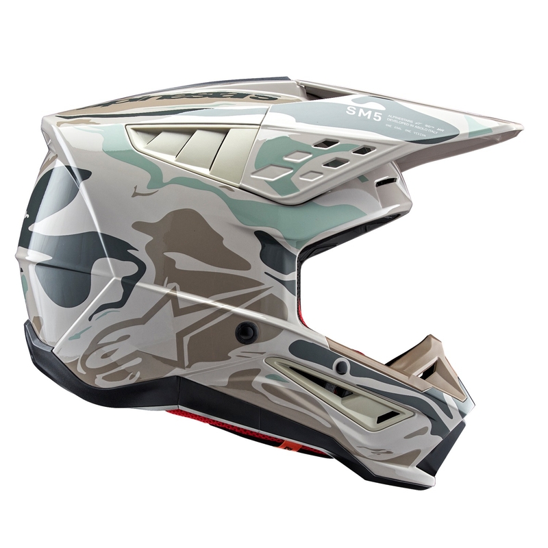 Alpinestars S-M5 Mineral сиво-зелена камуфлажна каска за мотокрос