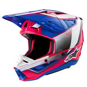 Alpinestars S-M5 Sail каска за мотокрос бяло-розово-синьо