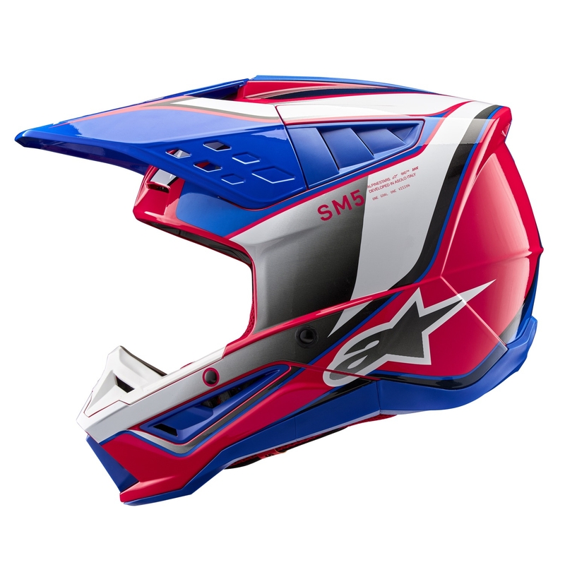 Alpinestars S-M5 Sail каска за мотокрос бяло-розово-синьо