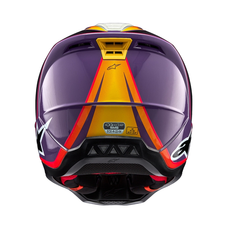 Alpinestars S-M5 Sail мотокрос каска лилаво-черно-сребърна