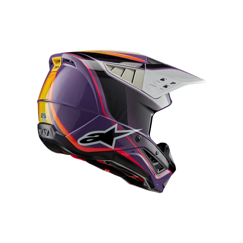 Alpinestars S-M5 Sail мотокрос каска лилаво-черно-сребърна