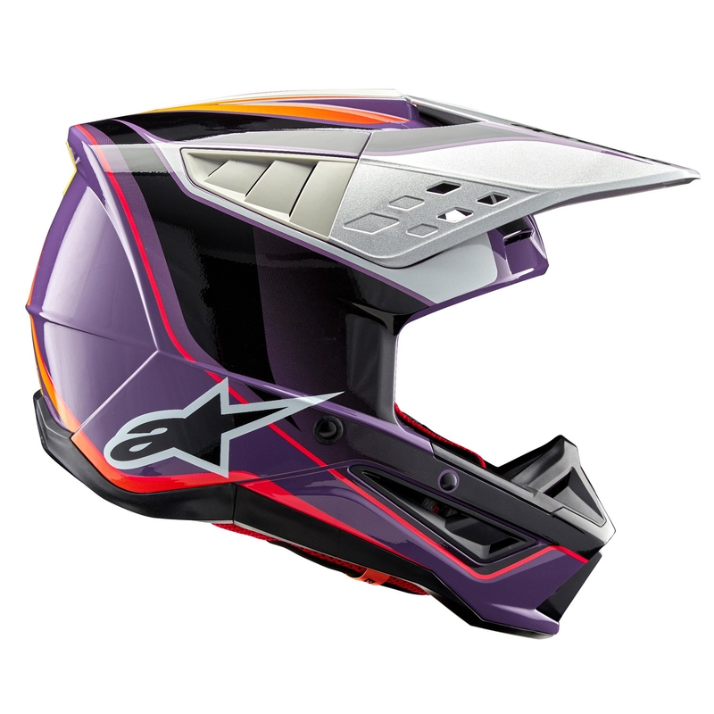 Alpinestars S-M5 Sail мотокрос каска лилаво-черно-сребърна