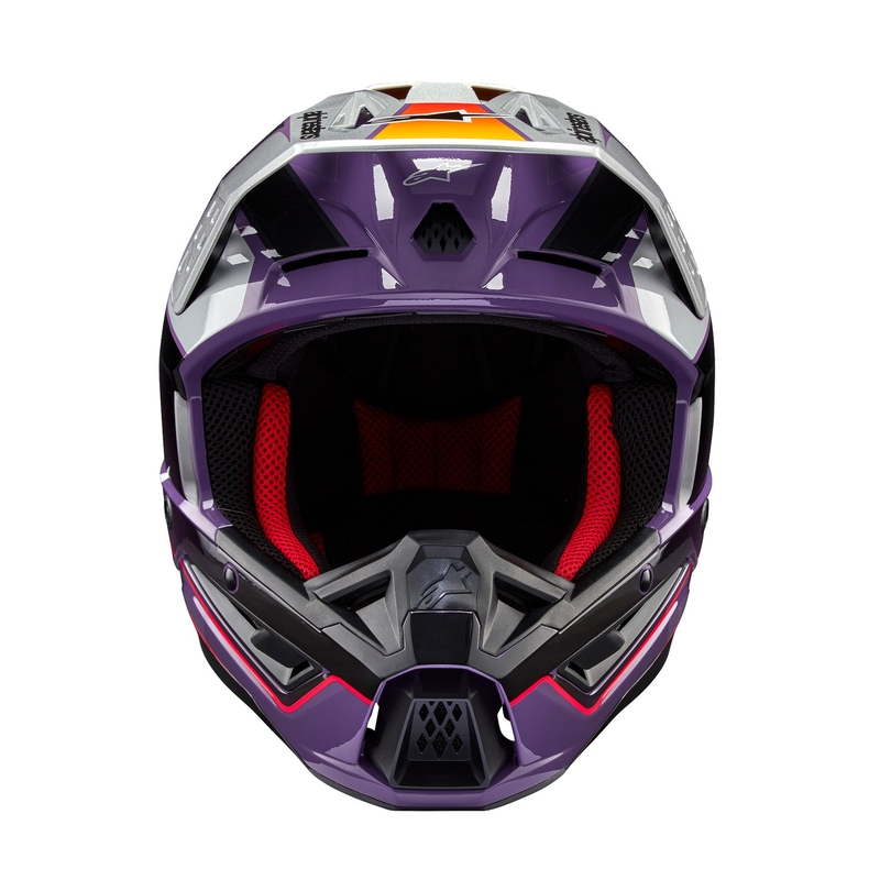 Alpinestars S-M5 Sail мотокрос каска лилаво-черно-сребърна
