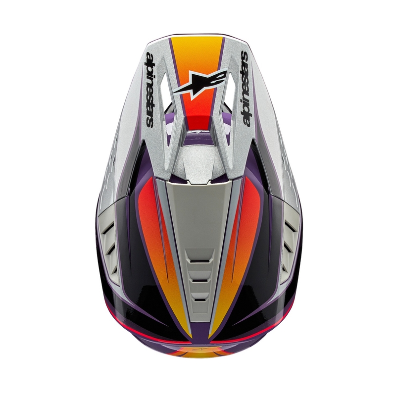 Alpinestars S-M5 Sail мотокрос каска лилаво-черно-сребърна