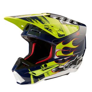 Alpinestars S-M5 Rash каска за мотокрос синьо-жълто
