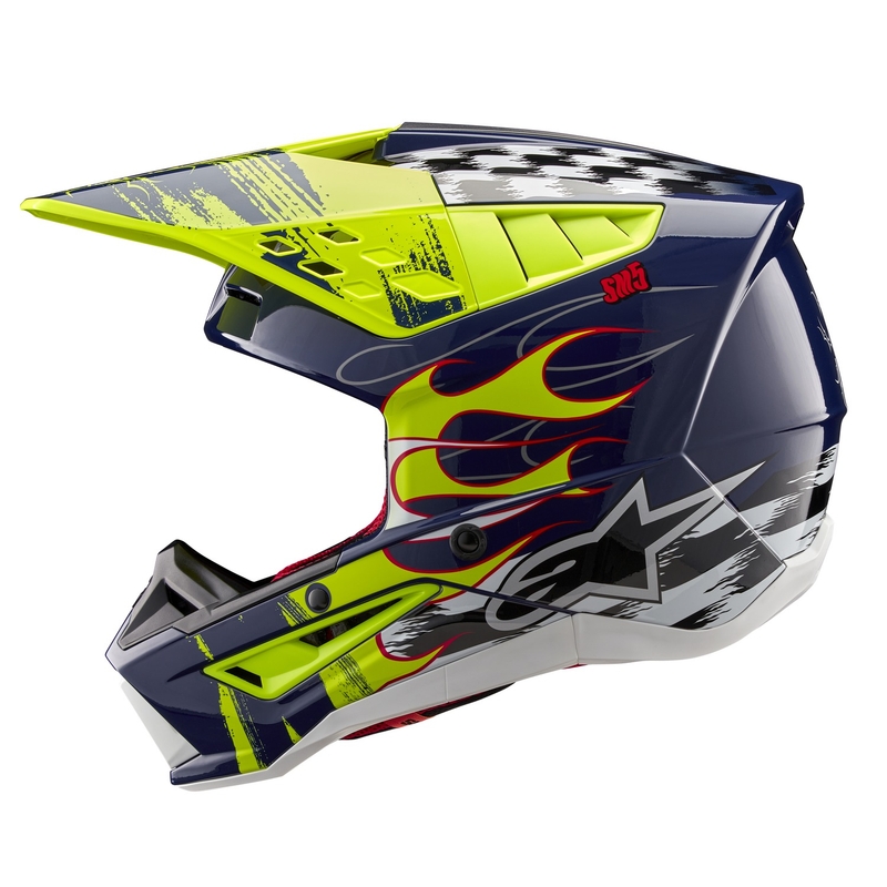 Alpinestars S-M5 Rash каска за мотокрос синьо-жълто