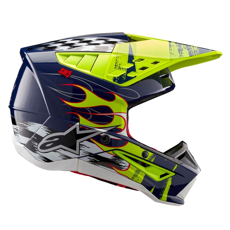 Alpinestars S-M5 Rash каска за мотокрос синьо-жълто