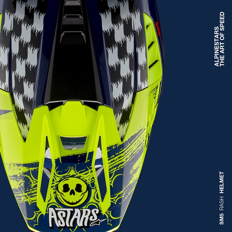 Alpinestars S-M5 Rash каска за мотокрос синьо-жълто