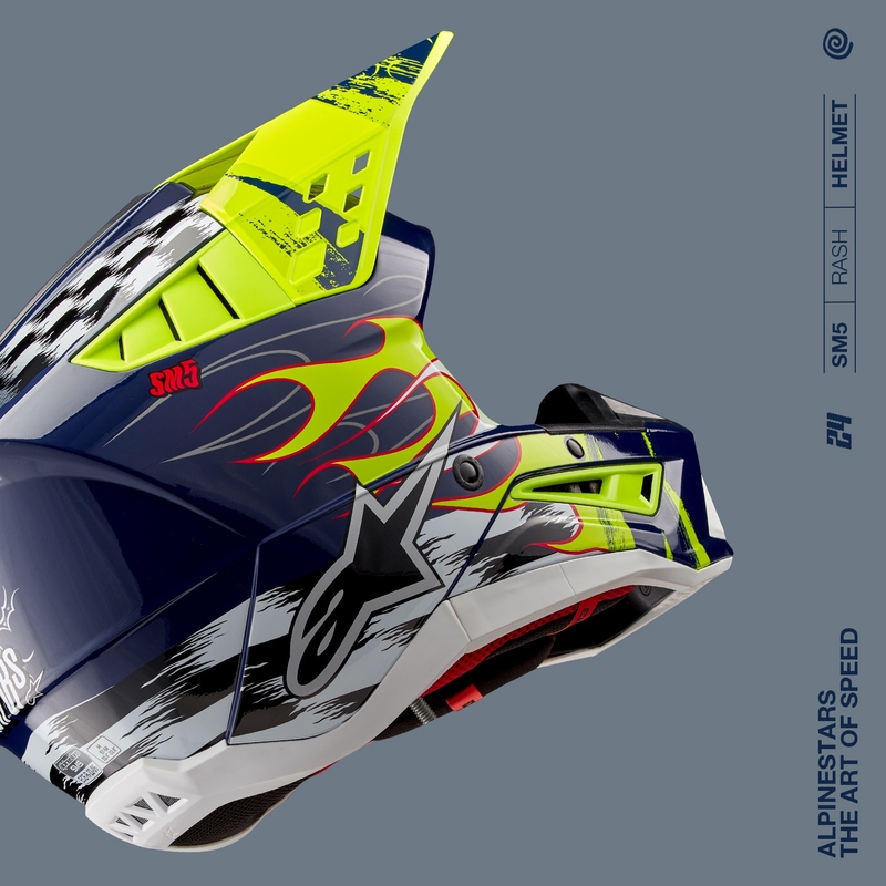 Alpinestars S-M5 Rash каска за мотокрос синьо-жълто