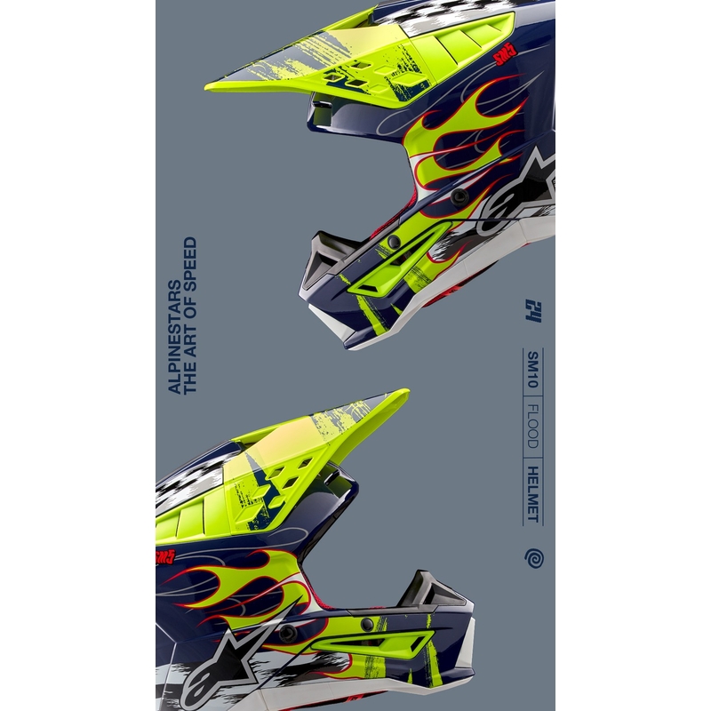 Alpinestars S-M5 Rash каска за мотокрос синьо-жълто