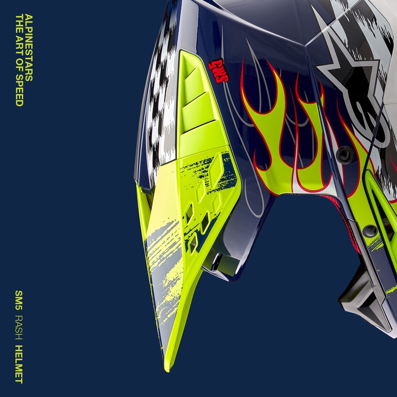 Alpinestars S-M5 Rash каска за мотокрос синьо-жълто