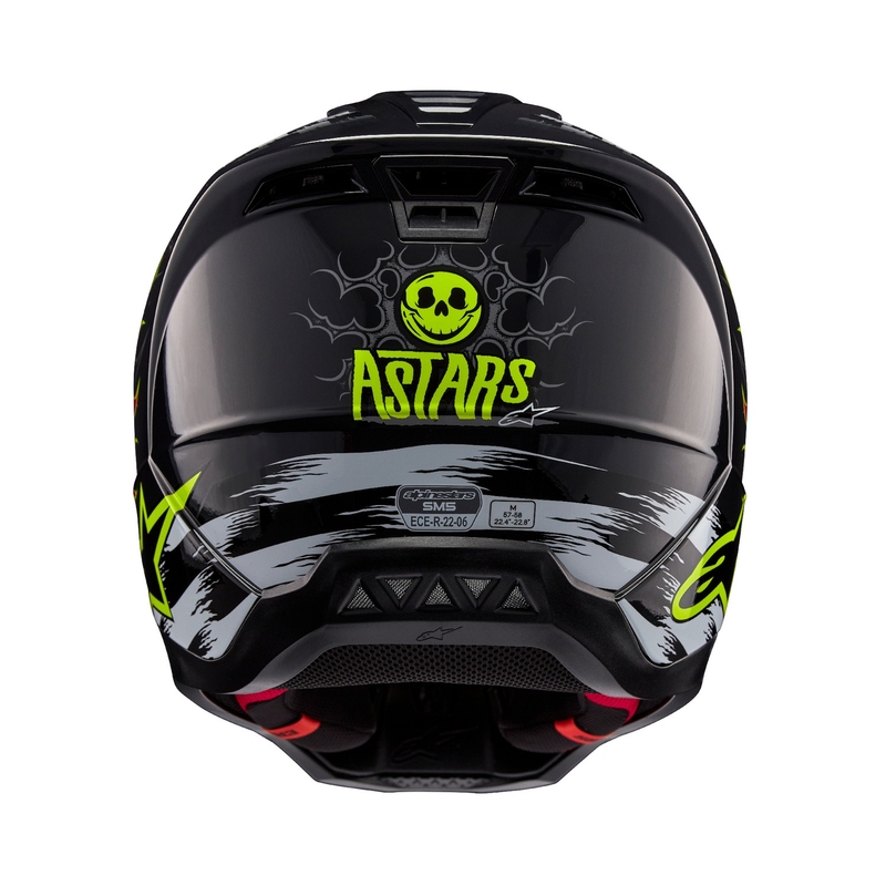 Alpinestars S-M5 Rash сиво-флуо червена мотокрос каска