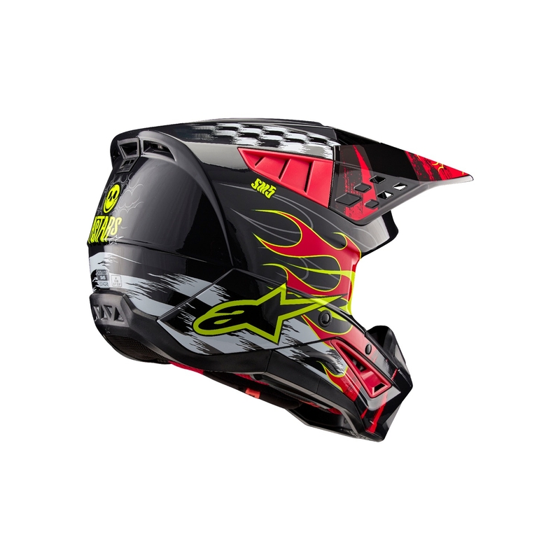Alpinestars S-M5 Rash сиво-флуо червена мотокрос каска