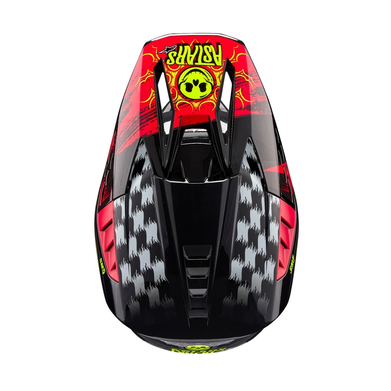 Alpinestars S-M5 Rash сиво-флуо червена мотокрос каска
