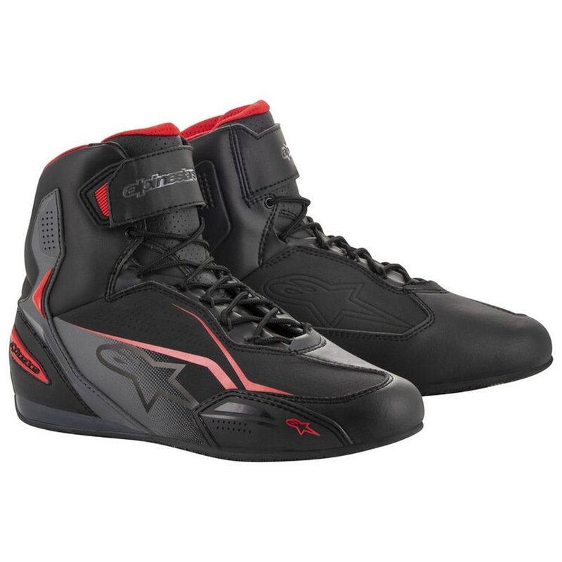 Alpinestars Faster-3 черно-сиво-червени ботуши за мотоциклет