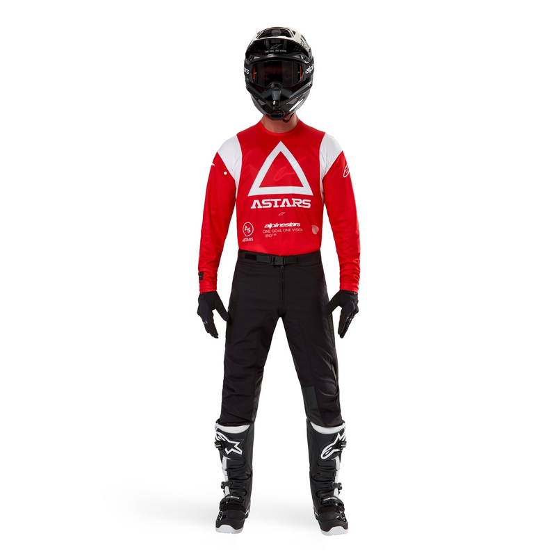 Тениска за мотокрос Alpinestars Techdura fluo red