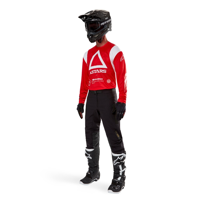 Тениска за мотокрос Alpinestars Techdura fluo red