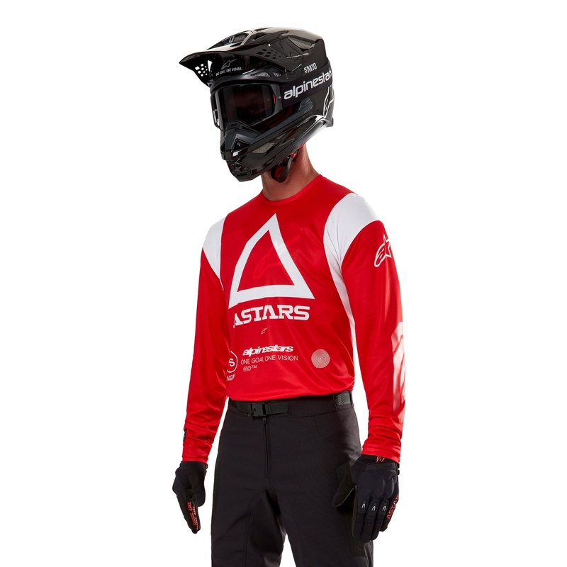 Тениска за мотокрос Alpinestars Techdura fluo red