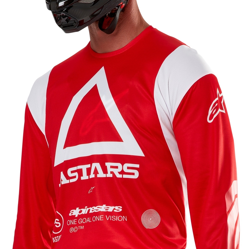 Тениска за мотокрос Alpinestars Techdura fluo red