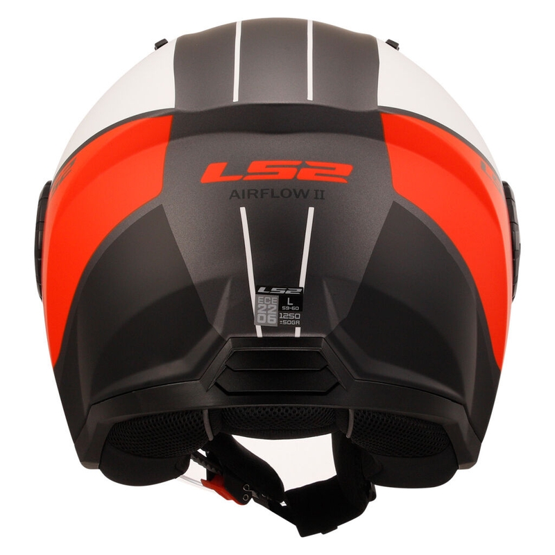 Отворена мотоциклетна каска LS2 OF616 Airflow II Cover матово бяло и червено