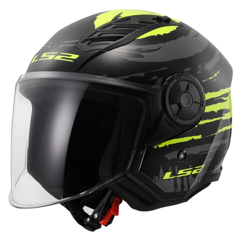 Отворена мотоциклетна каска LS2 OF616 Airflow II Brush black-fluo yellow