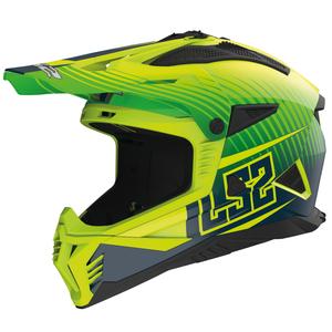 Мотокрос каска LS2 MX708 Fast II Duck зеленожълта