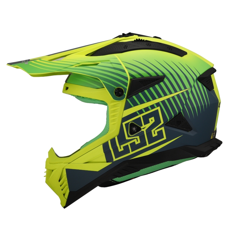 Мотокрос каска LS2 MX708 Fast II Duck зеленожълта