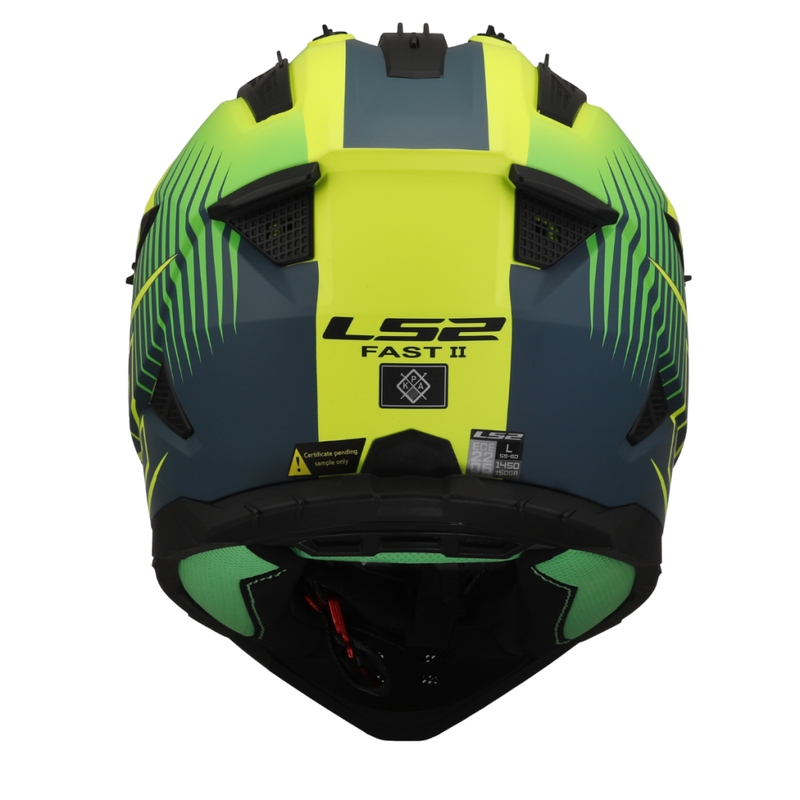 Мотокрос каска LS2 MX708 Fast II Duck зеленожълта
