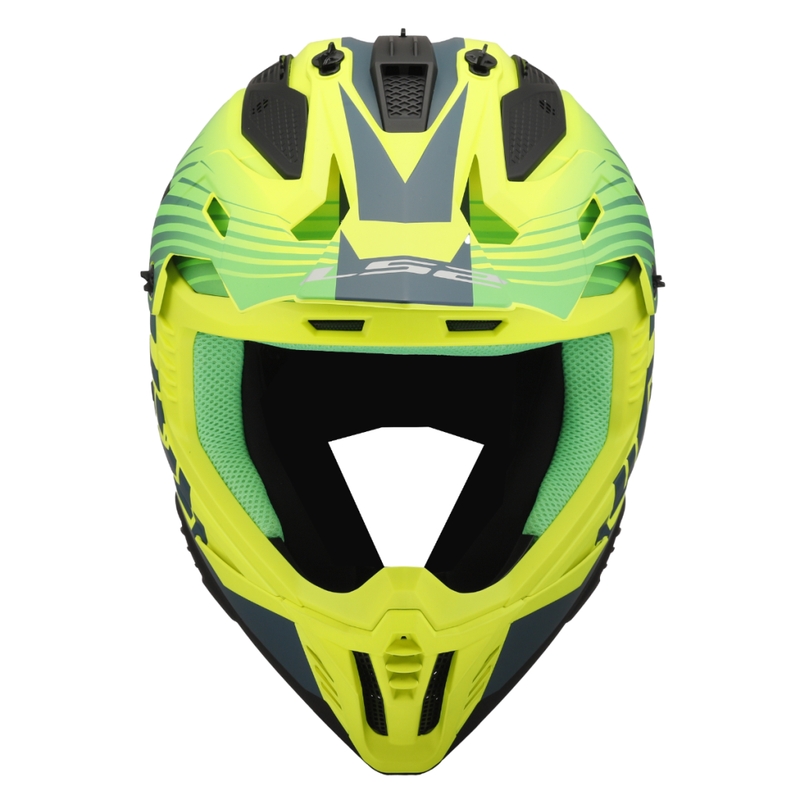Мотокрос каска LS2 MX708 Fast II Duck зеленожълта