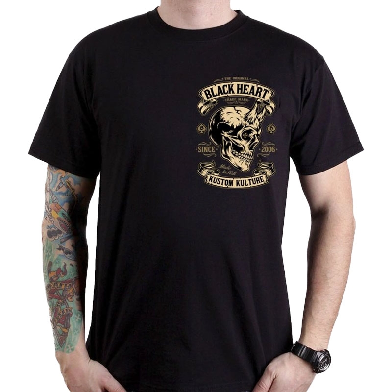 Тениска Black Heart Devil Skull black