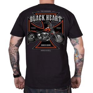 Тениска Черно сърце Мотоциклет Cross black