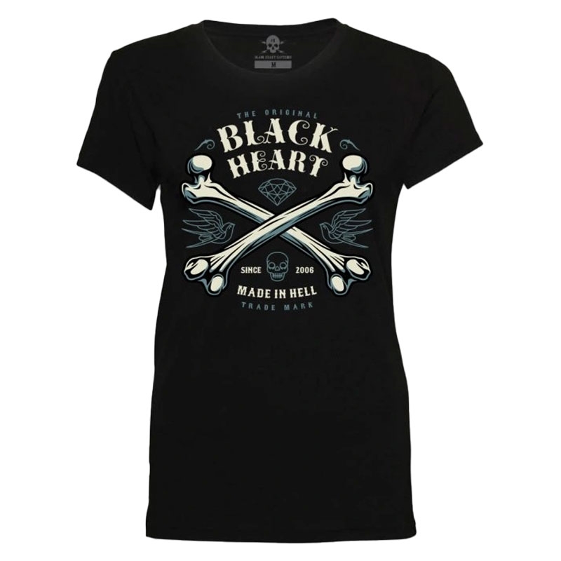 Дамска тениска Black Heart Bones black