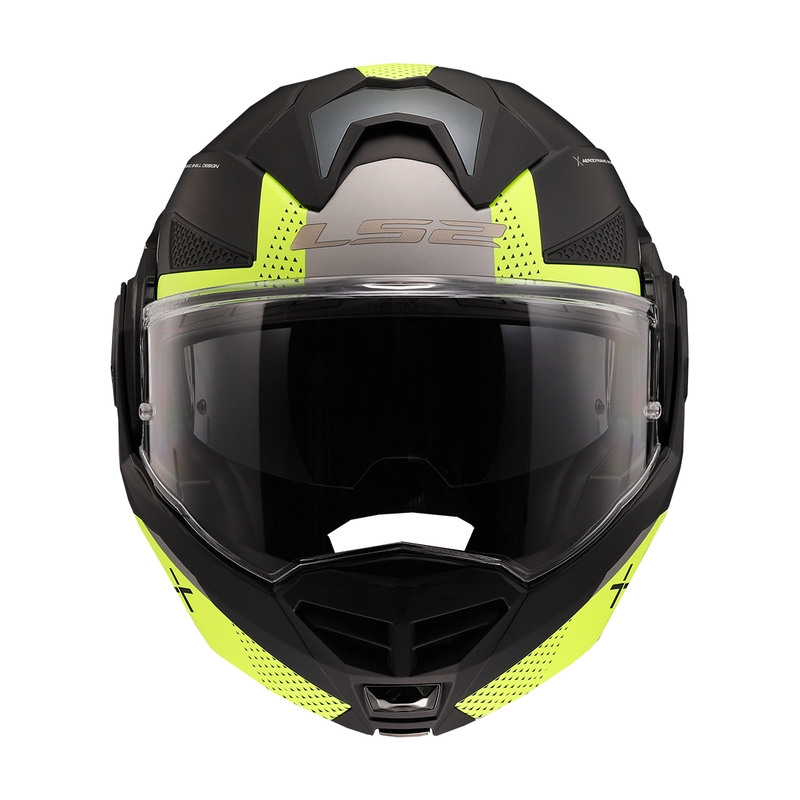 Мото каска с отваряне LS2 FF901 Advant X Oblivion черно-флуоресцентно жълто