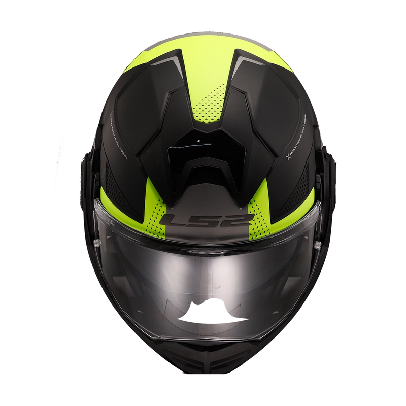 Мото каска с отваряне LS2 FF901 Advant X Oblivion черно-флуоресцентно жълто