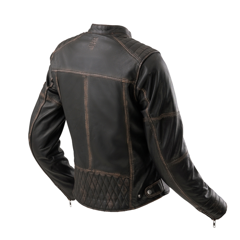 Дамско кожено мотоциклетно яке Rebelhorn Hunter II кафяво