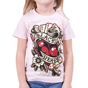 Детска тениска Black Heart Rockabilly Heart pink