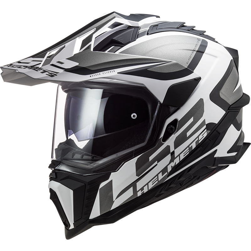 Ендуро каска LS2 MX701 Explorer Alter матово черно и бяло