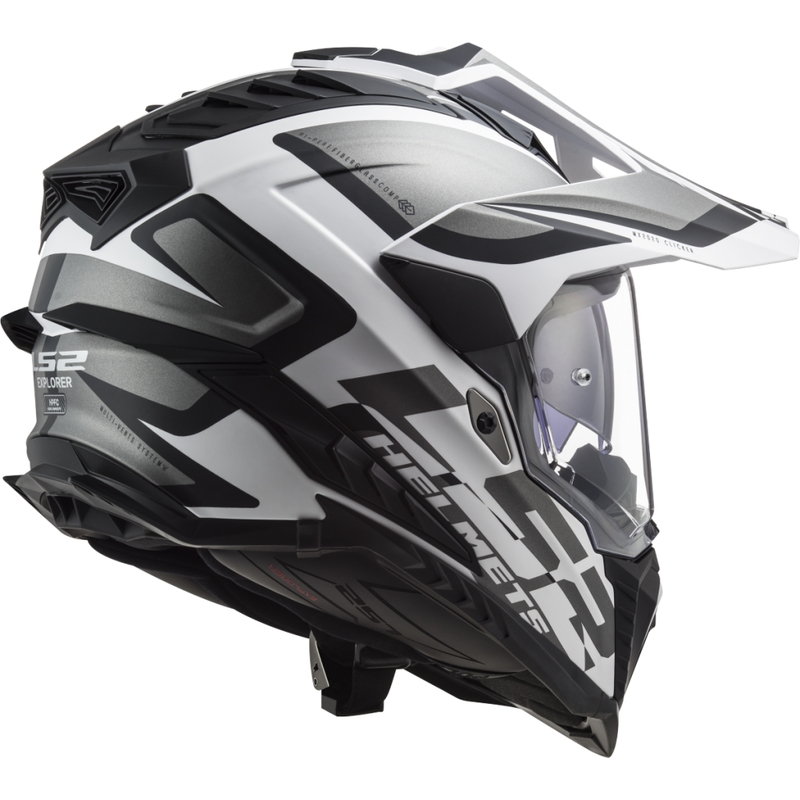Ендуро каска LS2 MX701 Explorer Alter матово черно и бяло