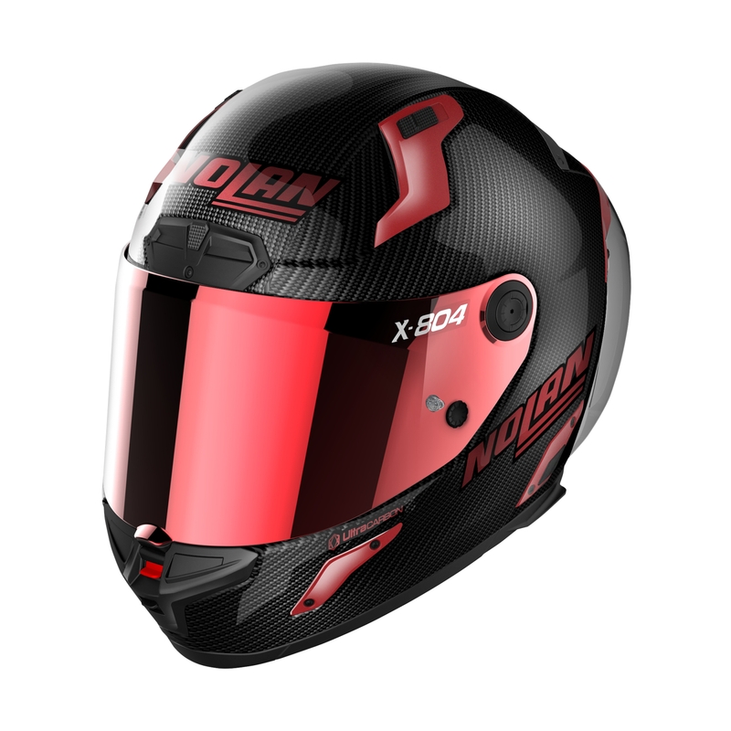Nolan X-804 RS Ultra Carbon Iridium Edition Черно-червена интегрална мотоциклетна каска