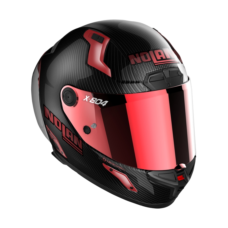 Nolan X-804 RS Ultra Carbon Iridium Edition Черно-червена интегрална мотоциклетна каска