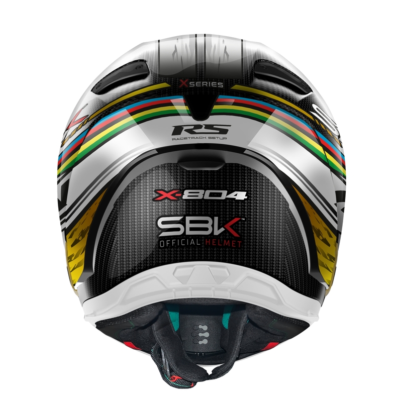 Nolan X-804 RS Ultra Carbon SBK интегрална мотоциклетна каска черно-червено-златна