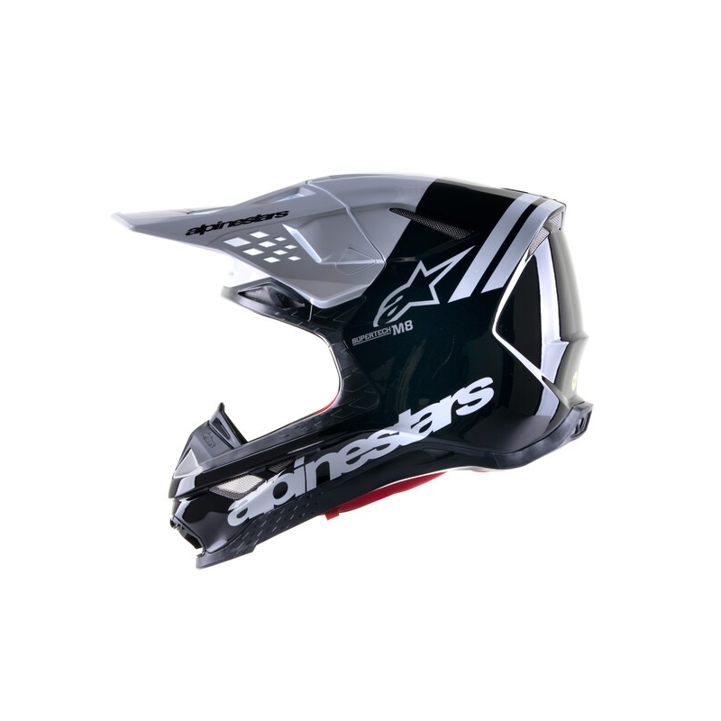 Alpinestars Supertech S-M8 Radium 2 Мотокрос каска черно и бяло